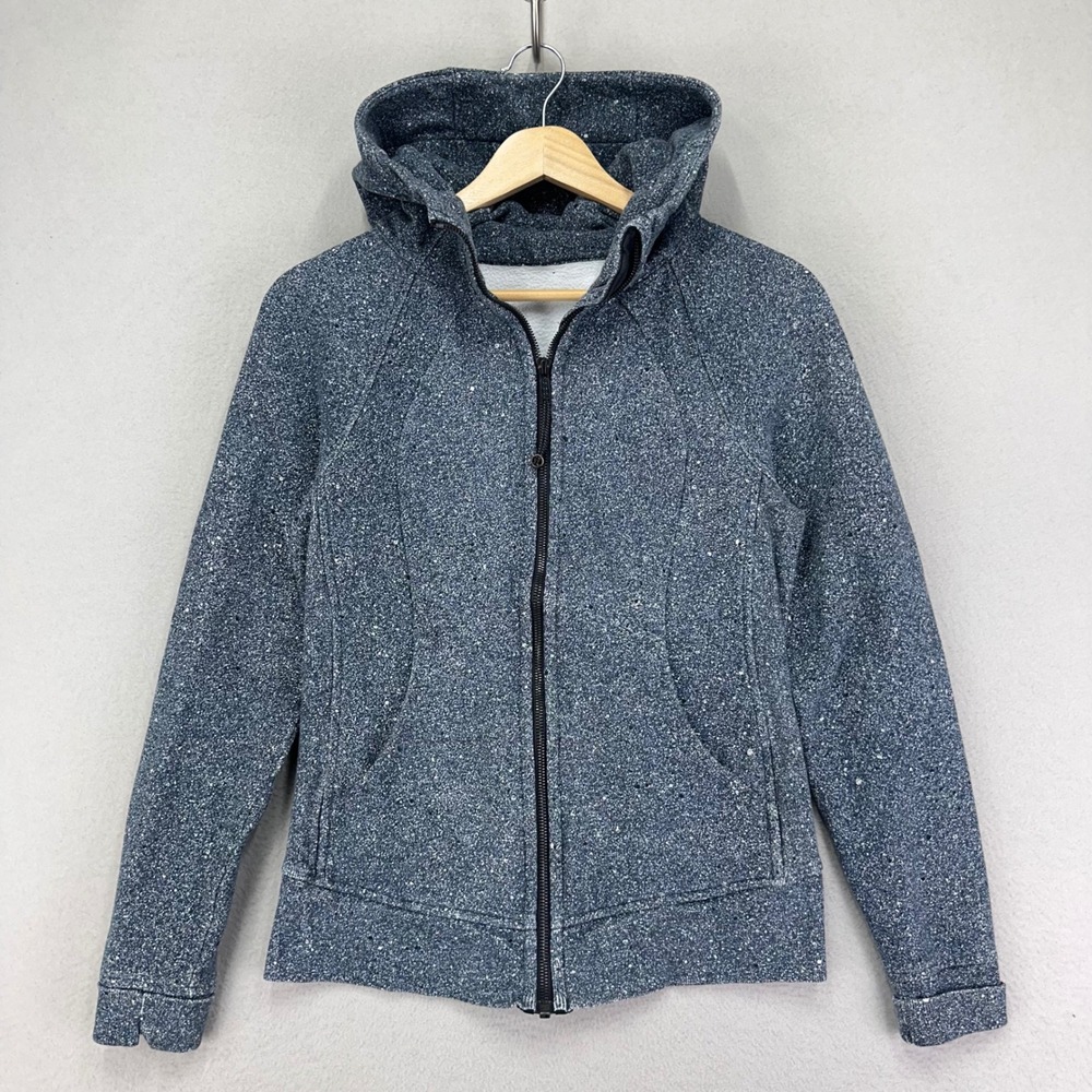 Lululemon Scuba Hoodie Sweatshirt Womens 6 Blue Full Zip Gym Yoga Thick Cotton